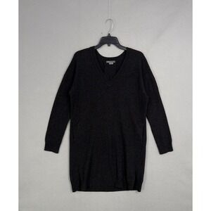 Vince Sweater Tunic Womens Small Gray Wool Cashmere V Neck Pockets Knit